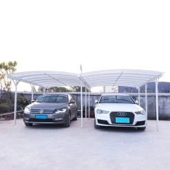 Carport Double En Aluminium Laqué Blanc Et Polycarbonate 6mm X-METAL -Abri De Jardin carport double en aluminium laque blanc et polycarbonate 6mm x metal 4