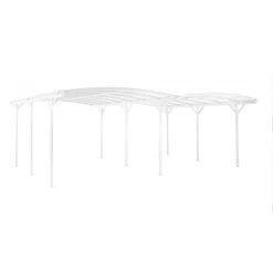 Carport Double En Aluminium Laqué Blanc Et Polycarbonate 6mm X-METAL -Abri De Jardin carport double en aluminium laque blanc et polycarbonate 6mm x metal 5