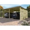Carport Double En Bois Autoclave 38m² + Toit En Acier CÉSAR – Forest Style -Abri De Jardin carport double en bois autoclave 38m toit en acier cesar forest style