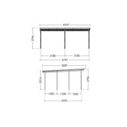 Carport Double En Bois Autoclave 38m² + Toit En Acier CÉSAR – Forest Style -Abri De Jardin carport double en bois autoclave 38m toit en acier cesar forest style 2