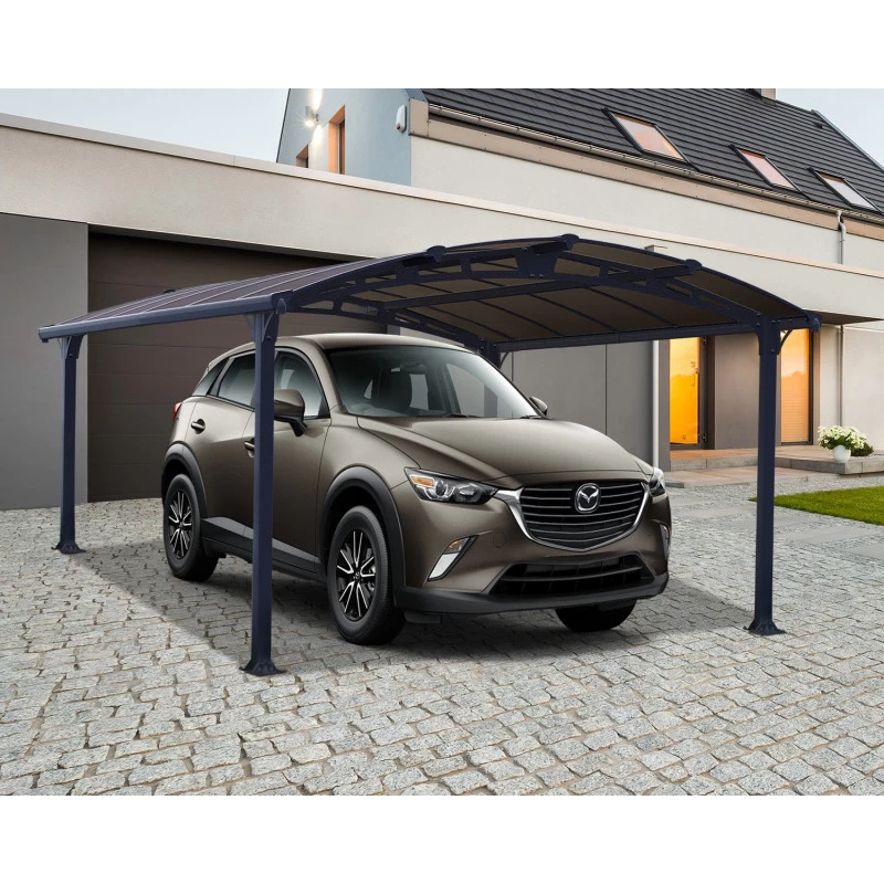 Carport En Alu Gris Et Polycarbonate 1 Voiture 15,6m² Arcadia™ 4300 – Canopia 3 Carport En Alu Gris Et Polycarbonate 1 Voiture 15,6m² Arcadia™ 4300 – Canopia