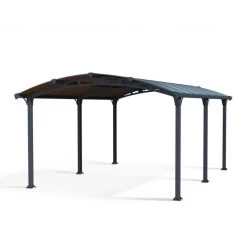 Carport En Alu Gris Et Polycarbonate 1 Voiture 18,2m² Arcadia™ 5000 – Canopia -Abri De Jardin carport en alu gris et polycarbonate 1 voiture 182m arcadia 5000 canopia 1