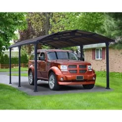 Carport En Alu Gris Et Polycarbonate 1 Voiture 18,2m² Arcadia™ 5000 – Canopia -Abri De Jardin carport en alu gris et polycarbonate 1 voiture 182m arcadia 5000 canopia 3