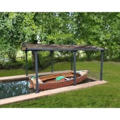 Carport En Alu Gris Et Polycarbonate 1 Voiture 18,2m² Arcadia™ 5000 – Canopia -Abri De Jardin carport en alu gris et polycarbonate 1 voiture 182m arcadia 5000 canopia 4