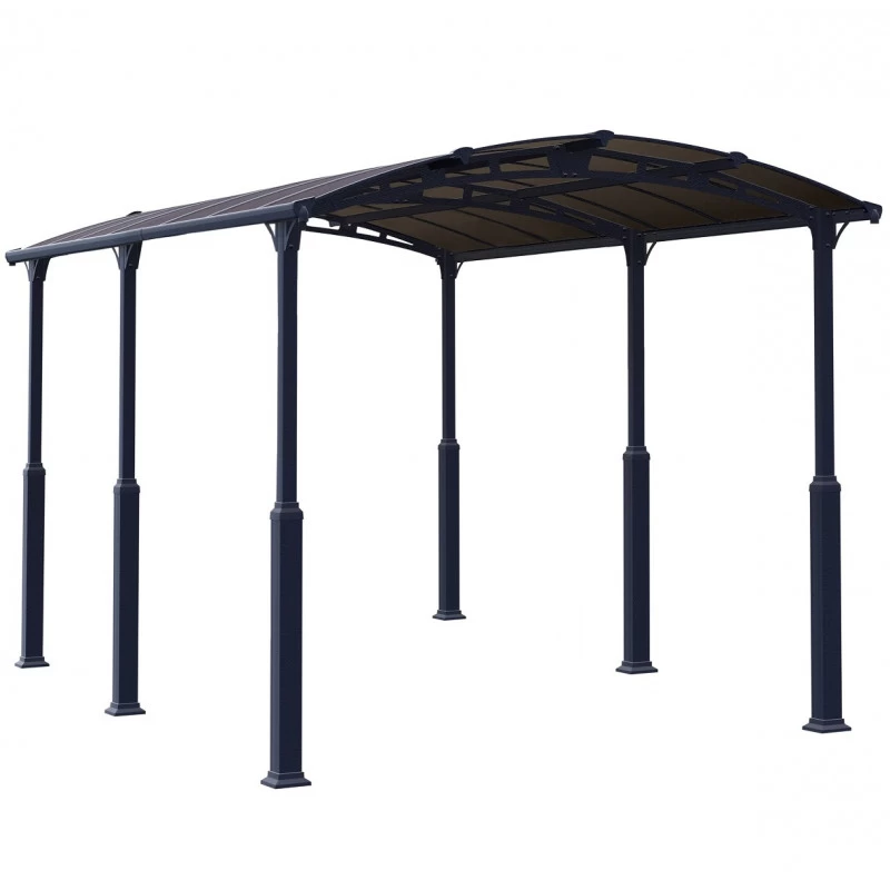 Carport En Alu Gris Et Polycarbonate 1 Voiture 18,2m² Arcadia Alpine 5000 - CANOPIA 4 Carport En Alu Gris Et Polycarbonate 1 Voiture 18,2m² Arcadia Alpine 5000 - CANOPIA – Image 2