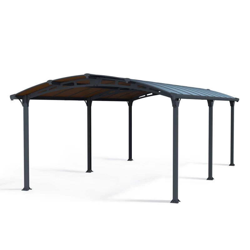 Carport En Alu Gris Et Polycarbonate 1 Voiture 23,3m² Arcadia™ 6400 – Canopia 4 Carport En Alu Gris Et Polycarbonate 1 Voiture 23,3m² Arcadia™ 6400 – Canopia – Image 2