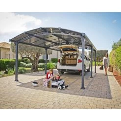 Carport En Alu Gris Et Polycarbonate 1 Voiture 23,3m² Arcadia™ 6400 – Canopia 13 Carport En Alu Gris Et Polycarbonate 1 Voiture 23,3m² Arcadia™ 6400 – Canopia -Abri De Jardin carport en alu gris et polycarbonate 1 voiture 233m arcadia 6400 canopia 5