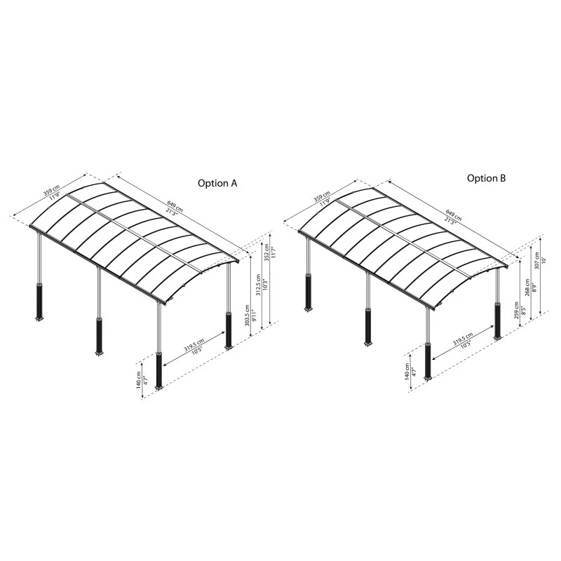 Carport En Alu Gris Et Polycarbonate 1 Voiture 23,3m² Arcadia Alpine 6400 - Canopia 5 Carport En Alu Gris Et Polycarbonate 1 Voiture 23,3m² Arcadia Alpine 6400 - Canopia – Image 3