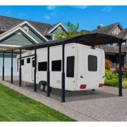 Carport En Alu Gris Et Polycarbonate 1 Voiture 46,3m² Arcadia Alpine 12700 - Canopia -Abri De Jardin carport en alu gris et polycarbonate 1 voiture 463m arcadia alpine 12700 canopia 1