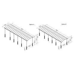 Carport En Alu Gris Et Polycarbonate 1 Voiture 46,3m² Arcadia Alpine 12700 - Canopia -Abri De Jardin carport en alu gris et polycarbonate 1 voiture 463m arcadia alpine 12700 canopia 3