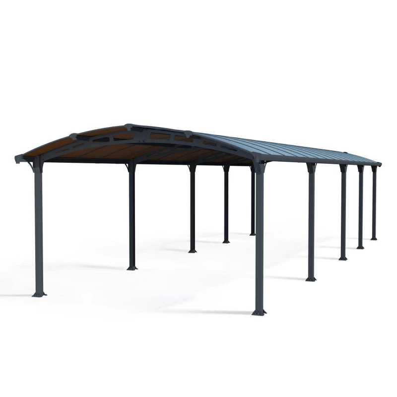 Carport En Alu Gris Et Polycarbonate 38,7m² Arcadia™ 10600 – Canopia 4 Carport En Alu Gris Et Polycarbonate 38,7m² Arcadia™ 10600 – Canopia – Image 2
