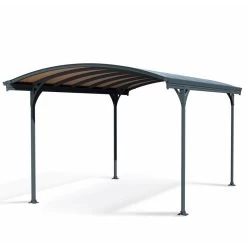 Carport En Alu Gris Et Polycarbonate Bronze 1 Voiture 14,6m² Victoria 5000 - Canopia By Palram -Abri De Jardin carport en alu gris et polycarbonate bronze 1 voiture 146m victoria 5000 canopia by palram 2