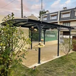 Carport En Aluminium Anthracite 3x5,05m Et Polycarbonate 6mm X-METAL -Abri De Jardin carport en aluminium anthracite 3x505m et polycarbonate 6mm x metal 2