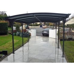 Carport En Aluminium Anthracite 3x5,05m Et Polycarbonate 6mm X-METAL -Abri De Jardin carport en aluminium anthracite 3x505m et polycarbonate 6mm x metal 5
