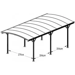 Carport En Aluminium Blanc 3x5,76m Et Polycarbonate 6mm X-METAL -Abri De Jardin carport en aluminium blanc 3x576m et polycarbonate 6mm x metal 4