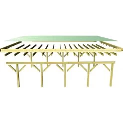Carport En Bois Autoclave 15m², Toit En Acier Et Deux Poteaux En Arc – KARIBU 12 Carport En Bois Autoclave 15m², Toit En Acier Et Deux Poteaux En Arc – KARIBU -Abri De Jardin carport en bois autoclave 15m toit en acier et deux poteaux en arc karibu 4