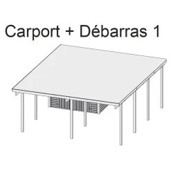 Carport En Bois Autoclave 30,35m² Avec Petit Débarras - Karibu -Abri De Jardin carport en bois autoclave 3035m avec petit debarras karibu 4