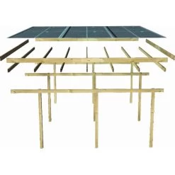 Carport Simple En Bois Autoclave Avec Toit PVC Et 1 Arc D'entrée 14,9m² - 304x490cm - Karibu -Abri De Jardin carport simple en bois autoclave avec toit pvc et 1 arc d entree 149m 304x490cm karibu 3
