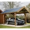Carport THURAC 17,89m² En Bois Massif Avec Toit Bac Acier HABRITA -Abri De Jardin carport thurac 1789m en bois massif avec toit bac acier habrita