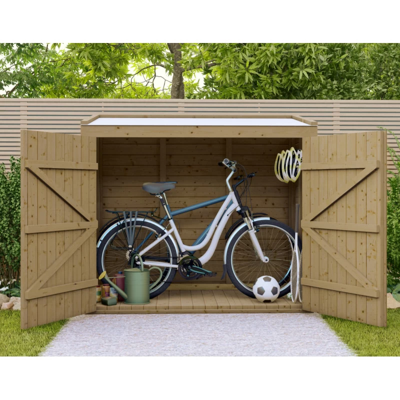 Coffre De Jardin En Bois Traité 28mm 2000L ALTO Blanc - Gardy Shelter 8 Coffre De Jardin En Bois Traité 28mm 2000L ALTO Blanc - Gardy Shelter – Image 6