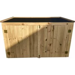 Coffre De Jardin En Bois Traité 28mm 2000L LARGO Noir - Gardy Shelter -Abri De Jardin coffre de jardin en bois traite 28mm 2000l largo noir gardy shelter 2