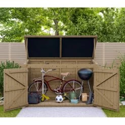Coffre De Jardin En Bois Traité 28mm 2000L LARGO Noir - Gardy Shelter -Abri De Jardin coffre de jardin en bois traite 28mm 2000l largo noir gardy shelter 3