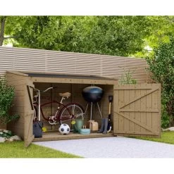 Coffre De Jardin En Bois Traité 28mm 2000L LARGO Noir - Gardy Shelter -Abri De Jardin coffre de jardin en bois traite 28mm 2000l largo noir gardy shelter 4