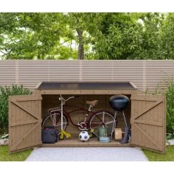 Coffre De Jardin En Bois Traité 28mm 2000L LARGO Noir - Gardy Shelter -Abri De Jardin coffre de jardin en bois traite 28mm 2000l largo noir gardy shelter 5