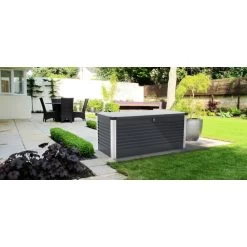 Coffre De Rangement En Métal Anthracite 1000L Patio Box 1,46m² TRIMETALS -Abri De Jardin coffre de rangement en metal anthracite 1000l patio box 146m trimetals 4