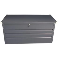 Coffre De Rangement En Métal Anthracite 570L Avec Plancher X-METAL -Abri De Jardin coffre de rangement en metal anthracite 650l avec plancher x metal 2