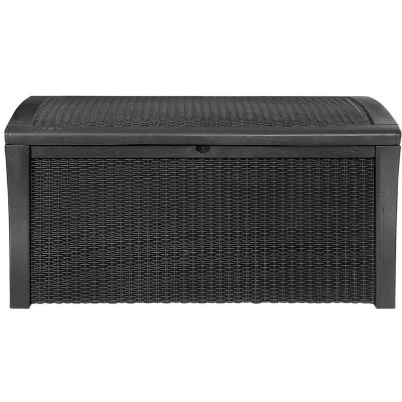 Keter Coffre En Résine Imitation Rotin Tressé Et Bois 400L Anthracite RIO 5 Keter Coffre En Résine Imitation Rotin Tressé Et Bois 400L Anthracite RIO – Image 3