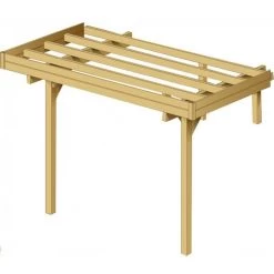 Extension En Bois Traité Pour Carport Modulable 4x5x2,5m - SOLID