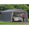 Garage Démontable 18,13m² En Acier Et Polyéthylène Gris – Shelter Logic -Abri De Jardin garage 1813m demontable en acier et polyethylene gris shelter logic