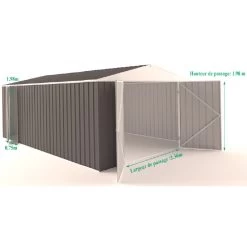 Garage En Acier Zincalume Colorbond 20,1m² Grande Hauteur EASYSHED -Abri De Jardin garage en acier zincalume colorbond 1995m grande hauteur easyshed 5