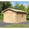 Garage En Bois Certifié 13,28m² – Madriers 28mm - Karibu -Abri De Jardin garage en bois certifie 1328m madriers 28mm karibu