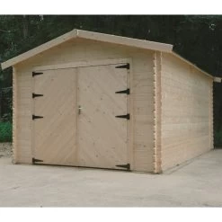 Garage En Bois Massif 18,19m² Madriers 28mm SOLID