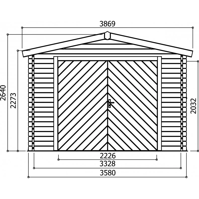 Garage En Bois Massif 19,26m² Madriers 40mm SOLID 7 Garage En Bois Massif 19,26m² Madriers 40mm SOLID – Image 5