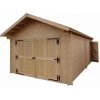 Garage En Bois Massif 24,23m² – Madriers 60mm – Habrita -Abri De Jardin garage en bois massif 2423m madriers 60mm habrita