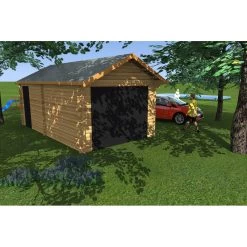 Garage En Bois Massif 24,23m² – Madriers 60mm – Habrita -Abri De Jardin garage en bois massif 2423m madriers 60mm habrita 2