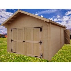 Garage En Bois Massif 24,23m² – Madriers 60mm – Habrita -Abri De Jardin garage en bois massif 2423m madriers 60mm habrita 3