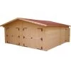 Garage Double En Bois Massif 42,16m² – Madriers 60mm – Habrita -Abri De Jardin garage en bois massif 4216m madriers 60mm habrita