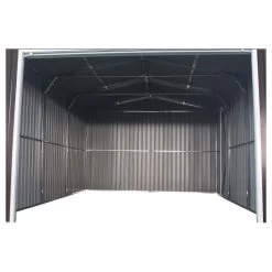 Garage Métal Anthracite 15,14m² Porte Enroulable + Kit D'ancrage X-METAL -Abri De Jardin garage metal anthracite 1514m porte enroulable kit d ancrage x metal 5