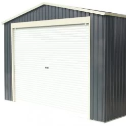 Garage Métal Anthracite 19,52m² Porte Enroulable + Kit D'ancrage X-METAL -Abri De Jardin garage metal anthracite 1952m porte enroulable kit d ancrage x metal 4
