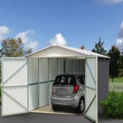 Garage Métal Anthracite 22,63m² + Kit D'ancrage Inclus - YARDMASTER -Abri De Jardin garage metal anthracite 2263m kit d ancrage inclus yardmaster 2