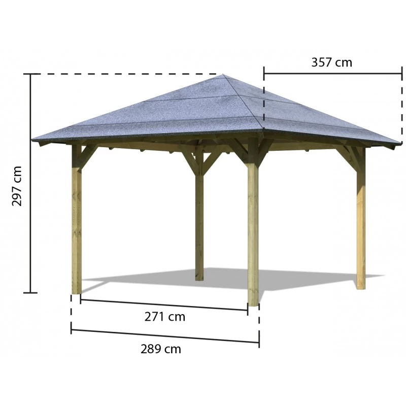 Kiosque Carré Cordoba – 3,57x3,57m - Karibu 4 Kiosque Carré Cordoba – 3,57x3,57m - Karibu – Image 2