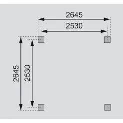 Kiosque Carré En Bois Autoclave Bergen 1 – 3,38x3,38m – Avec Shingles – Karibu -Abri De Jardin kiosque carre en bois autoclave bergen 1 338x338m avec shingles karibu 3