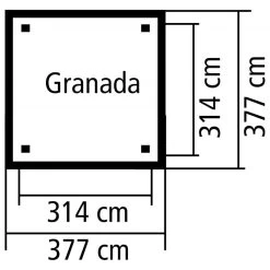Kiosque Carré Granada – 3,77x3,77m - Karibu -Abri De Jardin kiosque carre granada 377x377m karibu 2