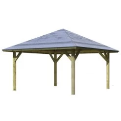 Kiosque Carré Holm 1 En Bois FSC – 4,31x4,31m - Karibu -Abri De Jardin kiosque carre holm 1 en bois fsc 431x431m karibu 5