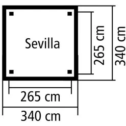 Kiosque De Jardin Carré Sevilla – 3,40x3,40m - Karibu -Abri De Jardin kiosque de jardin carre sevilla 340x340m karibu 2