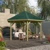 Kiosque Hexagonal En Bois Autoclave Oslo 2 – Diam. 3,70m – Avec Shingles – Karibu -Abri De Jardin kiosque hexagonal en bois autoclave oslo 2 diam 370m avec shingles karibu
